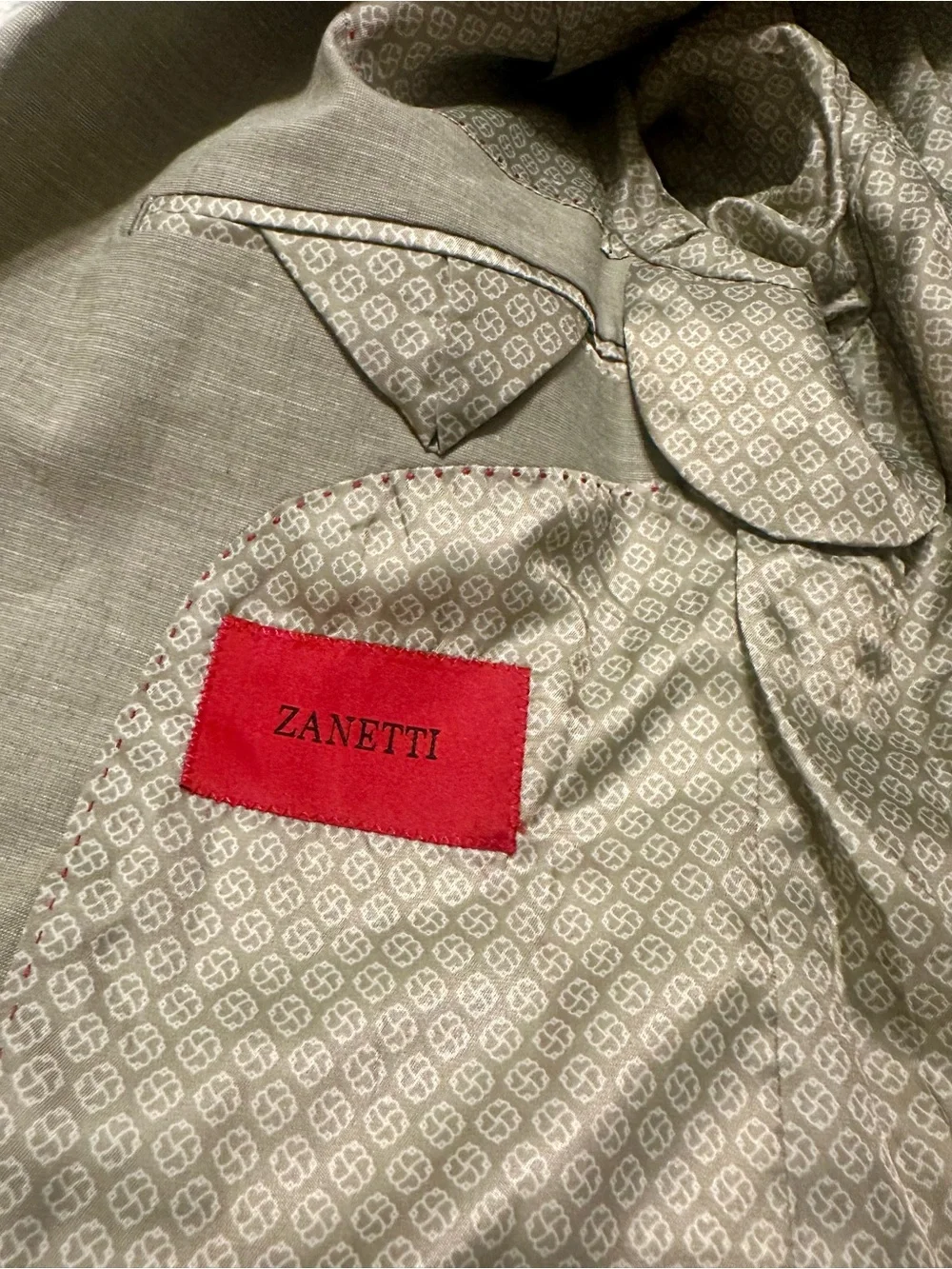 NWT Zanetti Messina Jacket Mens 38R Sage Green Linen Blend Sport Coat Blazer